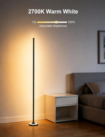 APPECK RGBW 60 Inch Floor Lamp, Standing Lamps with App Control | Smart Corner Floor Flamp Color Changing Modern Standing Lamps with 110 Scenes for Bedroom, Living Room,Compatible with Alexa