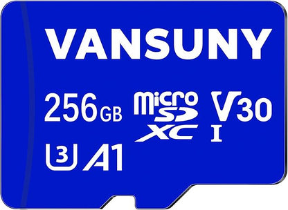 Vansuny 256GB Micro SD Card, microSDXC Memory Card with SD Adapter A1 App Performance V30 4K Video Recording C10 U3 Micro SD for Nintendo,Switch,GoPro,Dash Cam,Action Camera