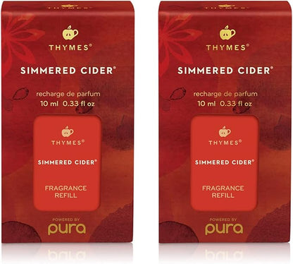 Thymes Pura Refills – 2 Pack of Oil Diffuser Scents – Long-Lasting Pura Diffuser Refills – Premium Home Fragrance – Notes of Pressed Apple, Clove & Cardamom (Simmered Cider, Pack of 2)