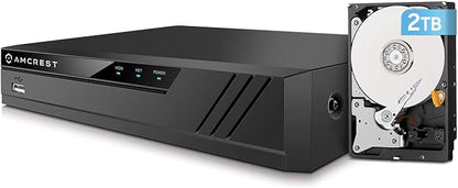 Amcrest 4K 8CH POE NVR (1080p/3MP/4MP/5MP/8MP) POE Network Video Recorder - Supports up to 8 x 8MP/4K IP Cameras, 8-Channel Power Over Ethernet Pre-Installed 2TB Hard Drive (NV4108E-2TB)