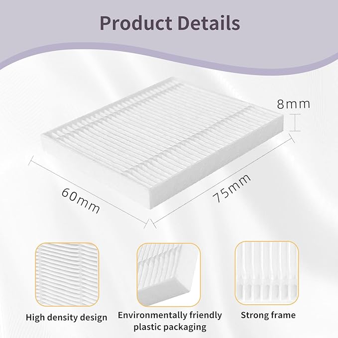 Accessories Replacement for eufy L60 L50 Robot Vacuum Accessories Mainbrush,2X Filters,2X dust Bags,4X sidebrushes