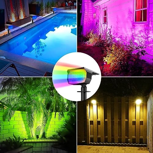 nipify Solar Spot Lights Outdoor Color Changing, Halloween RGB Spotlights