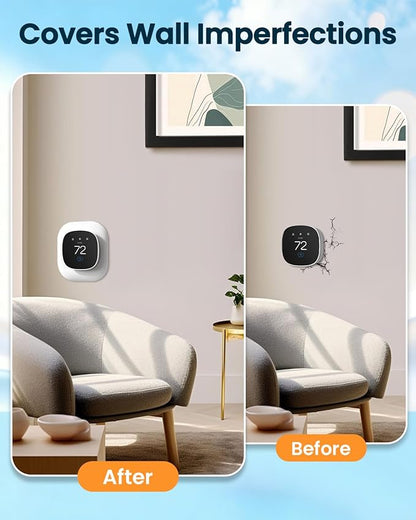 Thermostat Wall Plate Compatible with ecobee Smart Thermostat Essential Trim Kit 2025, 1 Pack, White