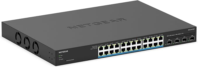 NETGEAR 28-Port PoE Multi-Gigabit Ethernet Smart Managed Switch (MS324TXUP) | With 24 x 2.5G Ultra60 PoE++ Ports @ 720W, 4 x 10G SFP+, Optional Insight Cloud Management, Desktop or Rack Mount