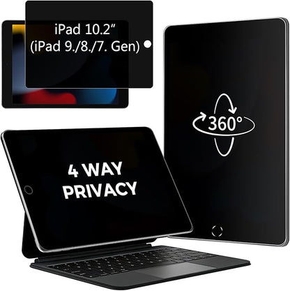 Matte Privacy Screen Protector for iPad 9th Generation 10.2 Inch 2022, Anti Spy Private Filter for iPad 8th/7th Gen 10.2", High Sensitive Bubble-Free Easy Install Black Security Screen, 1 Pack