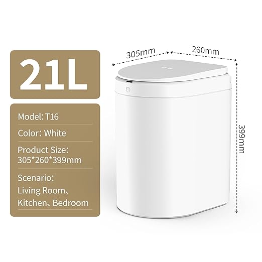 TOWNEW S2000 Auto-Sealing Trash Can, 5.5 Gallon Automatic with Hands-Free Sensor and Self-Replacing Bags for Kitchen, Office