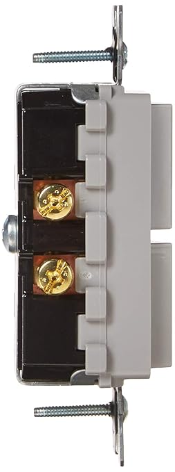 Leviton 15 Amp, 120/277 Volt, Decora Single-Pole, AC Combination Switch, Commercial Grade, Grounding, 5634-GY, Gray