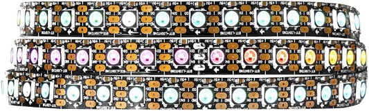 BTF-LIGHTING WS2812B IC RGB LED Strip,UL Listed,Pure Gold Wires,DC5V 3.28FT 100LED 5050SMD,Individually Addressable,Flexible for DIY Chasing Full Color Project,3M Tape,IP30(No Adapter or Controller)