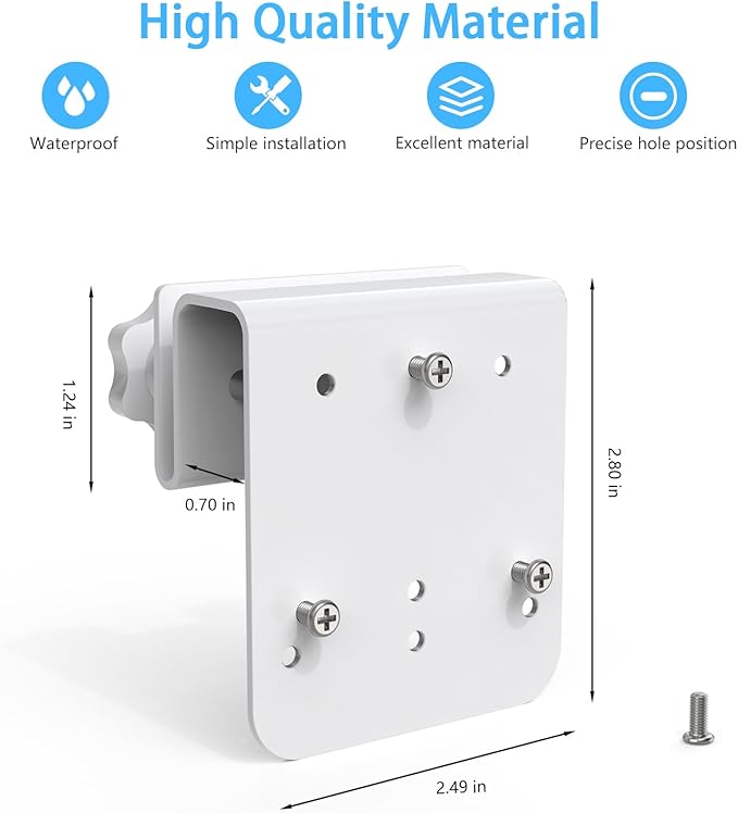 Gutter Mount for AOSU Solar Security Cameras Outdoor Wireless(SolarCam D1 Classic) and ANSQUE Security Cameras Wireless Outdoor (GU01/SA01)（1pack,White）