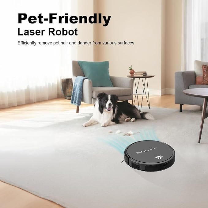TECBOT S1 Robot Vacuum Cleaner Slim 120Mins Runtime 2-in-1 Robot Sweeping or Mopping Self-Charging WiFi&App&Remote Control Robotic Vacuum Cleaner for Home Pet Hair Hard Floors,Black
