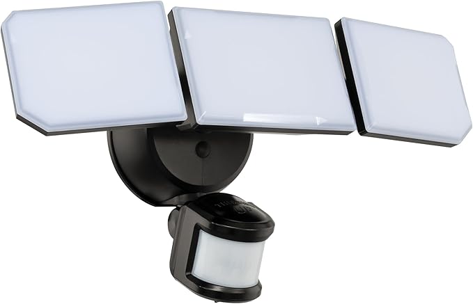 Guardian Flood and Security Wall Light with 3 Lights 3,400 Lumens 30 Watts and Programmable Motion and Photo Sensor in Bronze