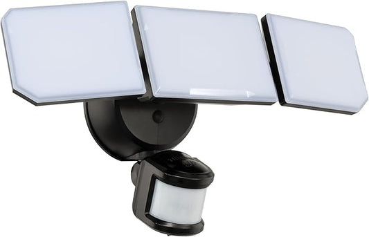 Guardian Flood and Security Wall Light with 3 Lights 3,400 Lumens 30 Watts and Programmable Motion and Photo Sensor in Bronze