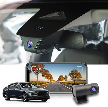 Fitcamx Front 2K+Rear 1080P Dash Cam Suitable for Honda Accord 2023 2024 2025 Hybrid Sport LX EX Touring EX-L (Gen11), OEM Look, Dual HD Video, Loop Recording WiFi, G-Sensor, Easy to Set, 64GB Card