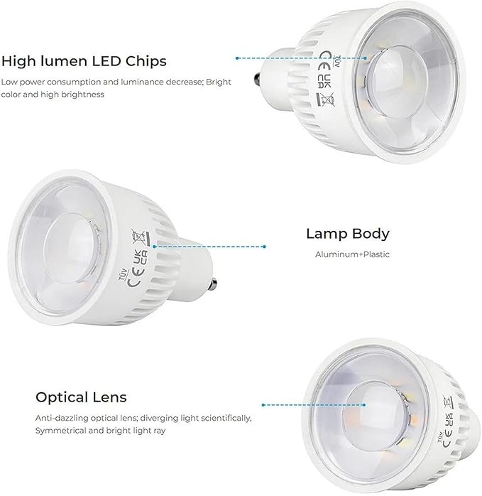 Smart Bulb,FUT106 AC100-240V 6W GU10 Smart 2.4Ghz TUYA RGB+CCT Color Temperature/Brightness Adjustable APP Voice Control,1pcs