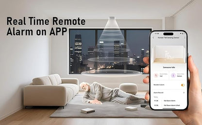 Human Presence Sensor WiFi Motion Detector mmWave Radar Wired Smart Motion Sensor Support Alexa/Google Home 2.4 GHz Wi-Fi Fall Detection for Seniors Privacy-Safe