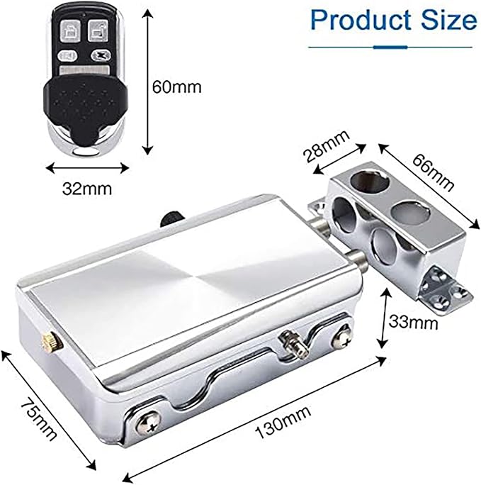 Electronic Deadbolt Door Lock, High Quality Anti-Theft Remote Deadbolt Door Lock Zinc Alloy Remote Lock for Door with 4 Remote Control for Home Office - Remotes/TTLock/Bluetooth Unlocking