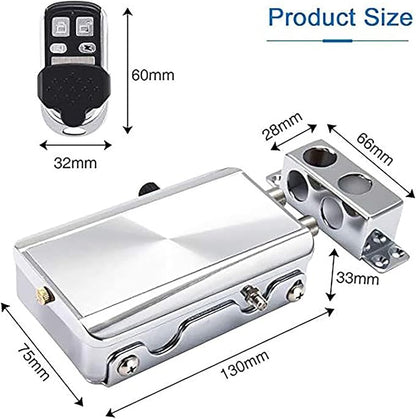 Electronic Deadbolt Door Lock, High Quality Anti-Theft Remote Deadbolt Door Lock Zinc Alloy Remote Lock for Door with 4 Remote Control for Home Office - Remotes/TTLock/Bluetooth Unlocking