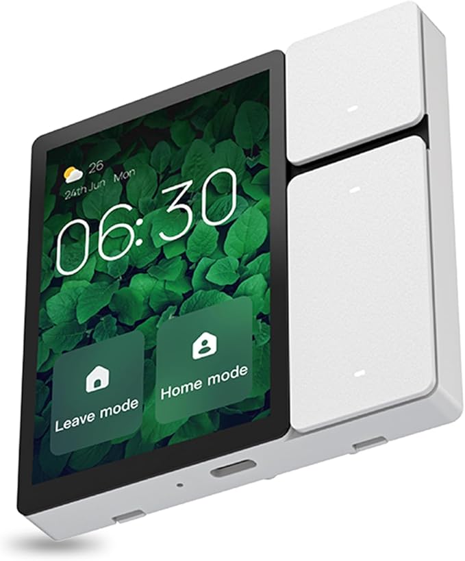 3.5 Inch Smart Home Control Panel with 3 Gang Relay Touchscreen and 3 Button, All-in-One APP Control Home Devices Switch Wall Mount Smart Panel, Built-in IR&Voice Assistant - White
