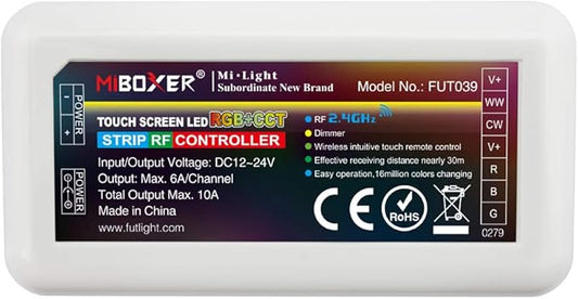 LGIDTECH Mi.Light DMX512 RGB+CCT LED Strip Controller DC 12-24V, Work with DMX512 Console Panel Via Milight DMX512 Transmitter (Sold Separately)