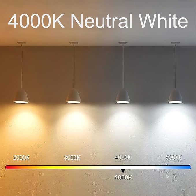 3.2 Inch 4000K Neutral White E26 LED Bulb 60 Watt Equal, AC 120V 600LM Edison Bulbs Dimmable, 6W T10 Tubular Filament Light Bulbs Clear Glass for Fan Pendant Wall Light, UL Certified-6 Pack