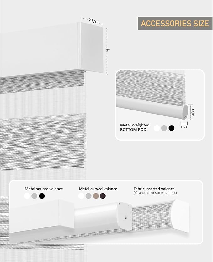 ACMEART Motorized Zebra Blinds,Smart APP & Remote Control 95% Blackout Shades,Compatible with Alexa,Custom Size Electric Window Blinds for Bedroom/Home/Office (Classical Light Grey)