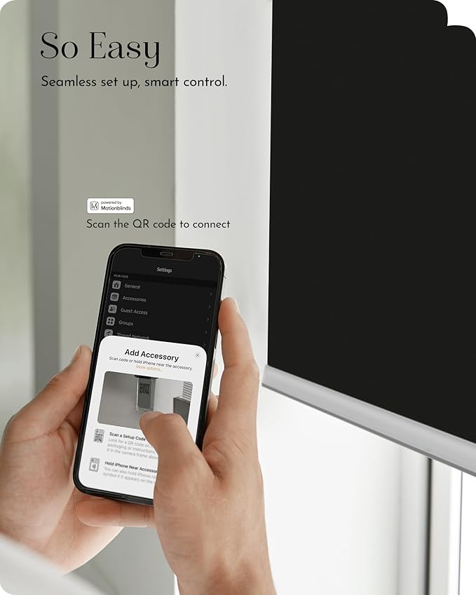 Graywind Smart Roller Shades 100% Blackout Window Blinds with APP Control Customized Automatic Shades for Home and Office(Custom Size,Black)