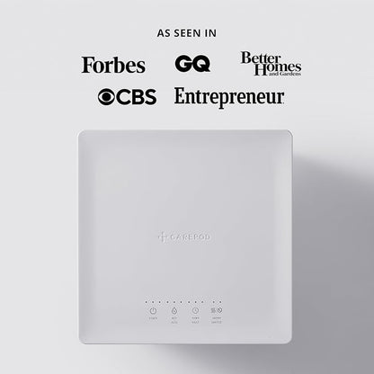 Carepod Cube Plus X50V Stainless Steel Humidifier - Easy to Clean, 3 Mist Level Settings, Auto-Humidity & Auto Shut-Off Feature, One Touch Built-in Sanitization, No Filters, Lasts 32Hrs (1.1Gal/4.2L)