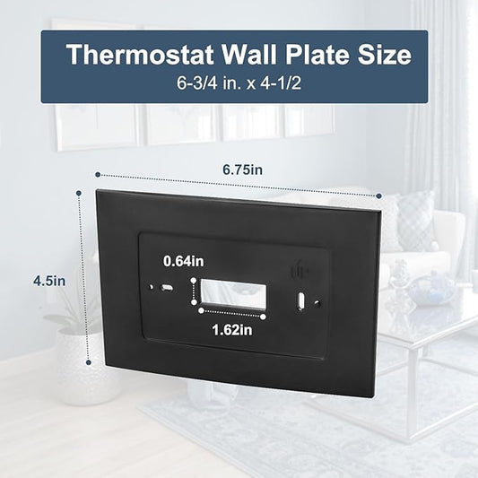 SA5B Wall Plate for Sensi Wi-Fi Thermostat ST75, Thermostat Wall Plate for Sensi Replace F61-2689, Black