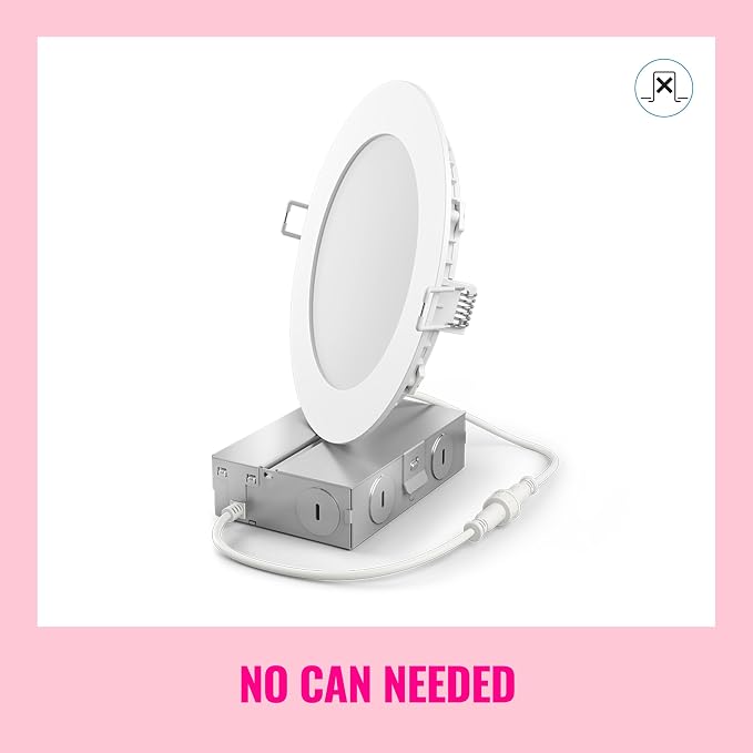 WiZ Connected 6-inch Slim Color Downlight - Pack of 4-2200K-6500K - Indoor - Connects to Your Existing Wi-Fi - Control with Voice or App - Matter Compatible
