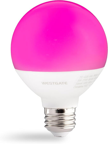 Westgate TC-G25-5W-RGBW-WIFI LED Smart Lamps 5W RGBW, Color Changing Light Bulb, Compatible with Alexa, Works with Google Home, Bathroom Vanity Light, 1 per Box