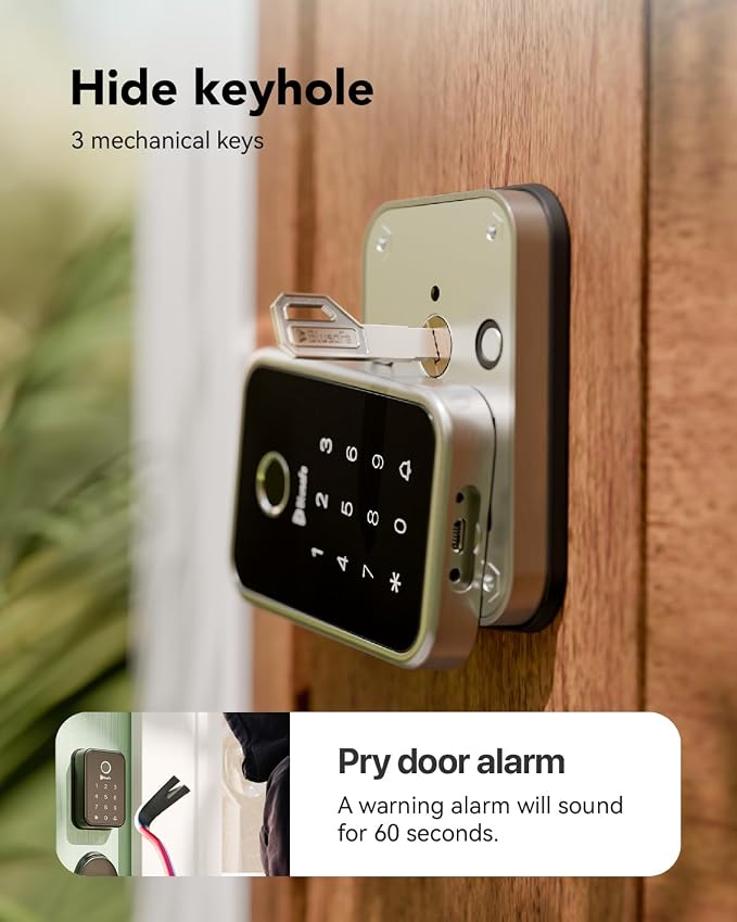 Smart Lock Fingerprint Door Lock, Smart Door Lock for Home Security,Electronic Deadbolt 4-in-1 Keyless Entry with Keypad, IC Card, App Control, Front Door Lock, Fingerprint Lock (Cloud Brushed Nickel)