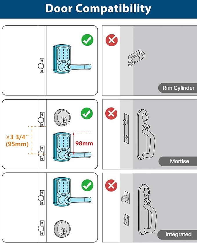 HIDALIFE Keyless Entry Door Lock with Keypad and Handle for Front Doors, Touchscreen, Anti-peep Password, Auto-Locking, Satin Nickel 4 Pack