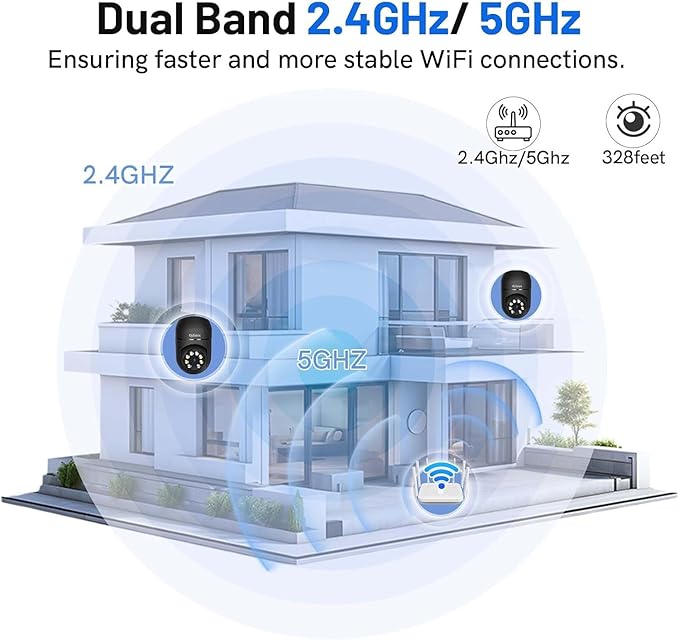2K Light Bulb Camera Outdoor, 2.4/5GHz Wi-Fi 6 Security Cameras Wireless Outdoor, 360° PTZ Cameras for Home Security with Color Night Vision, AI Human Detection, 2 Way Talk, Easy Installation,2 Packs