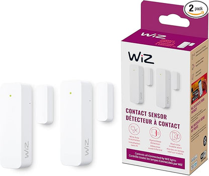 WiZ Connected Contact Sensor 2-Pack - Home Monitoring, Home Automation, Real-Time Alerts, Light Alarms, Easy Setup
