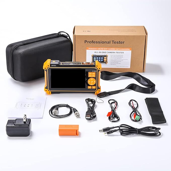 WSDCAM 5 inch TFT-LCD Screen CCTV Camera Tester Monitor Support 4K 8MP CVI TVI AHD SDI CVBS Analog Camera, Support HDMI in VGA in PTZ Control/DC12V Power Output/UTP Cable Tester, 3200-Plus