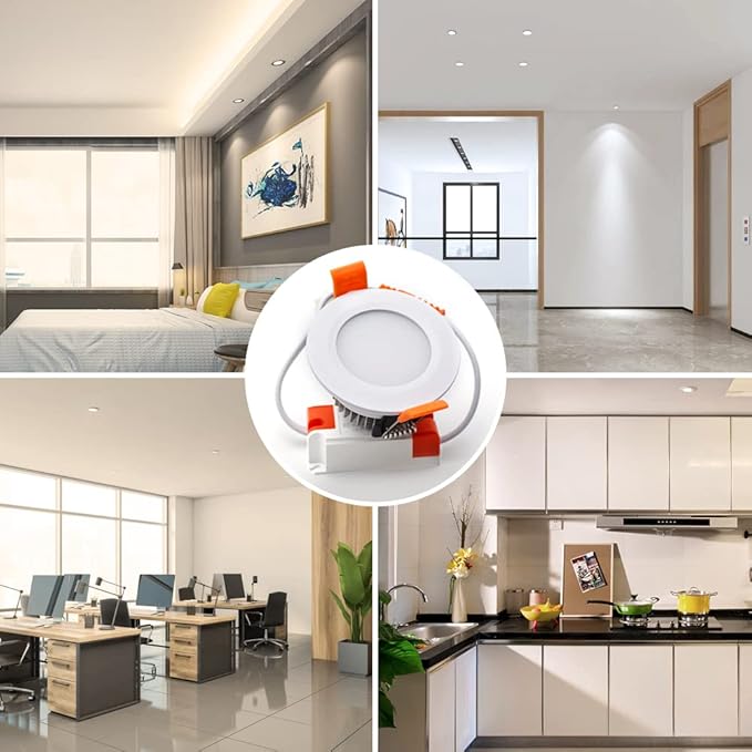 2 Inch LED Recessed Lighting Dimmable Downlight, 3W(35W Halogen Equivalent), 4000K Nature White, CRI80, Ceiling Light with LED Driver for Living Room Hallway Stairwell Museum Showroom, 8 Pack