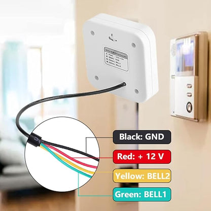 AYNEFY 12V Wired Doorbell,90dB Door Chime Home Access Control System Supporting No Install Battery Door Access Bell Visitors Voice Prompt Doorbell for Home Safety