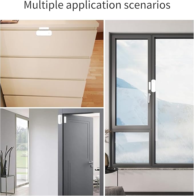 Tuya Zigbee Door and Window Sensor, Wireless Mini Contact Sensor, Requires Tuya Zigbee Hub, Smart Life Zigbee Connection, Compatible with Alexa/Google Assistant, 4Pack