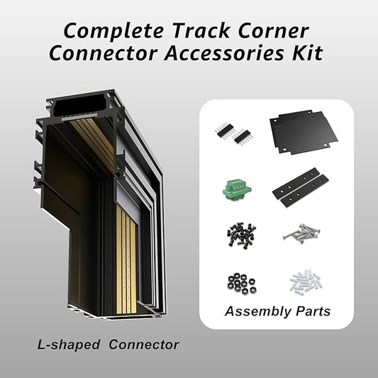 SCON Vertical Corner Joint, Wall Corner for Magnetic Track Lighting, Easy Install 24V Aluminum Connector, Tool-Free, Compatible Recessed Magnetic Track Lighting System