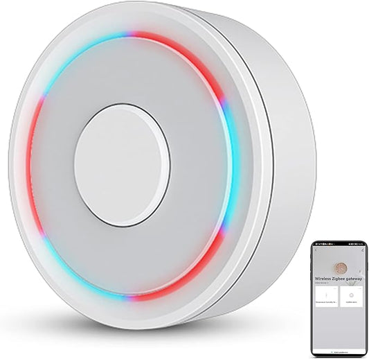 Tuya ZigBee 3.0 Hub: WiFi Smart Home hub, Zigbee Hub Gateway, Smart Life App & Voice Control, Smart Home Bridge Wireless Remote Controller Compatible with Alexa Google Assistant (Wireless)
