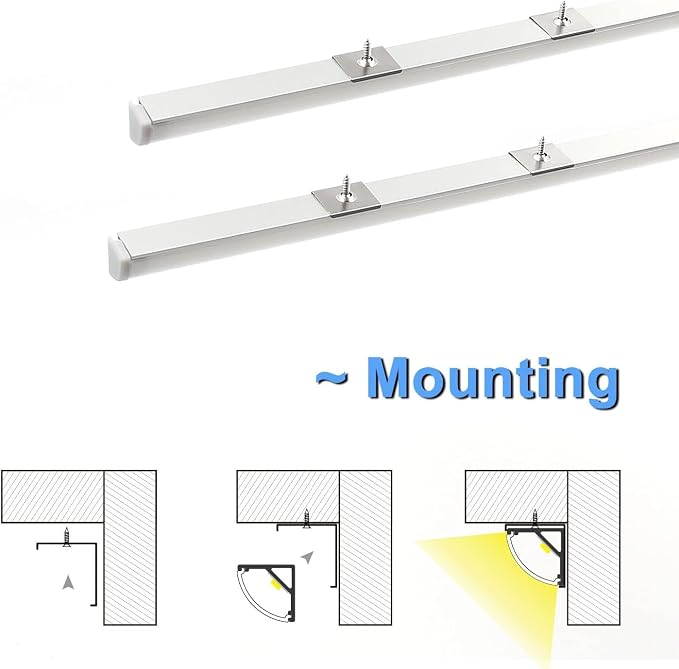 VST 20pack 3.3ft LED Channel, V Shape Led Diffuser Channel, LED Aluminum Channel System with Milky Cover, End Caps and Mounting Clips, Aluminum Profile for LED Strip Light Very Easy Installation
