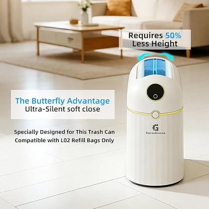 Self-Sealing & Self-Changing Trash Can, 2.7 Gallon Automatic Touchless Smart Bathroom Trash Can with Lid, Slim Waterproof Waste Bin for Bathroom, Bedroom and Offic