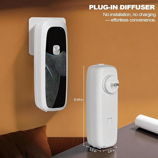 Smart Waterless Diffuser Plug in Wall for Essential Oils, App Control, 100ML, Covers Up to 800 sq ft for Home, Office, Spa & Studio - White