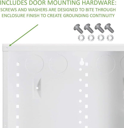 On-Q 28" Structured Media Enclosure with Hinged Cover Lock, 20 Gauge CRS, Flush or Surface Mount