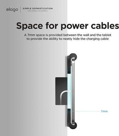 elago Home Hub Mount for iPad mini/Air/Pro | [iPad Wall Mount] [Homekit Mount] [Easy Installation] [Scratch-Free] [Cable Management Included] [Black]
