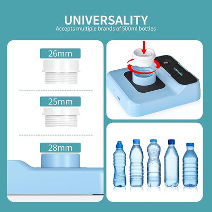 Travel Humidifier, Portable Humidifier for Plants, Bedroom, Office, Hotel or Car, Battery Operated Mini Cool Mist Humidifiers, Quiet 23dB, Auto-off, Night Light & BPA-Free, Light-Blue