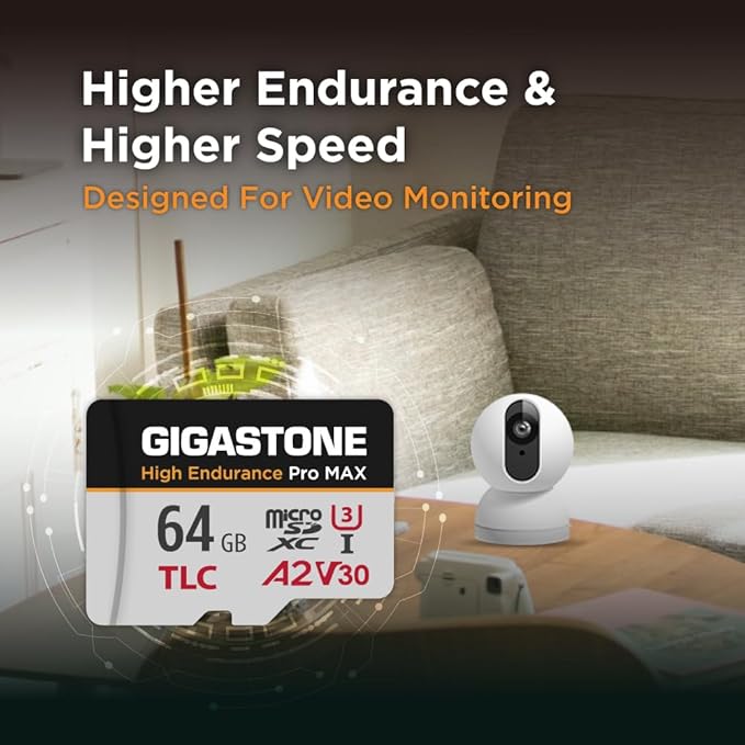 【5 Yrs Free Data Recovery】【Dash Cam】 GIGASTONE 64GB Micro SD Card, TLC High Endurance Pro MAX, Speed Up to 95MB/s, Compatible with REDTIGER Rove VIOFO VANTRUE PRUVEEO, MicroSDXC UHS-I A2 V30 U3