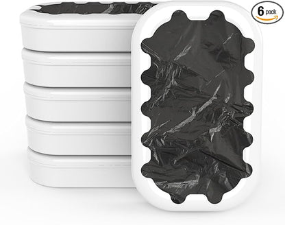 E1 Automatic Trash Can Refill Rings，Official Self Changing Garbage Bag for E1 Touchless Sensor Smart Trash Can, 6Pack - 150 Count (6 Months Supply)