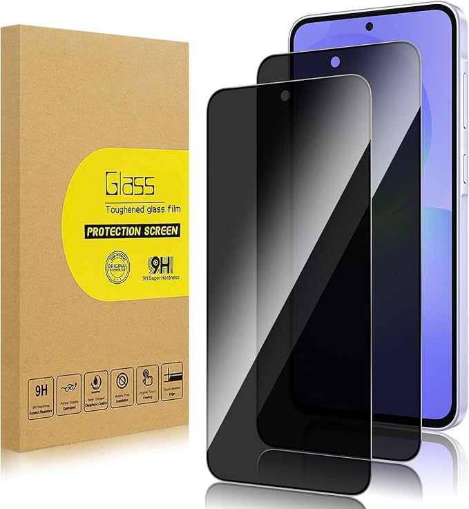 2 Pack Privacy Screen Protector for Samsung Galaxy A56 5G[Anti-Spy Tempered Glass], Ultra HD, Anti-Scratch, Bubble-Free, Easy Install 9H Protective Glass for Galaxy A56