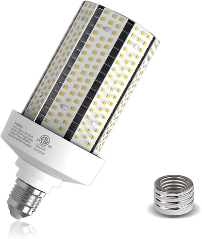 60W LED Corn Light Bulb 1-Pack 7500LM 5000K Cob Light Equivalent 600W E26 Base with E39 Adapter for Garage Warehouse Barn Workshop Outdoor Porch